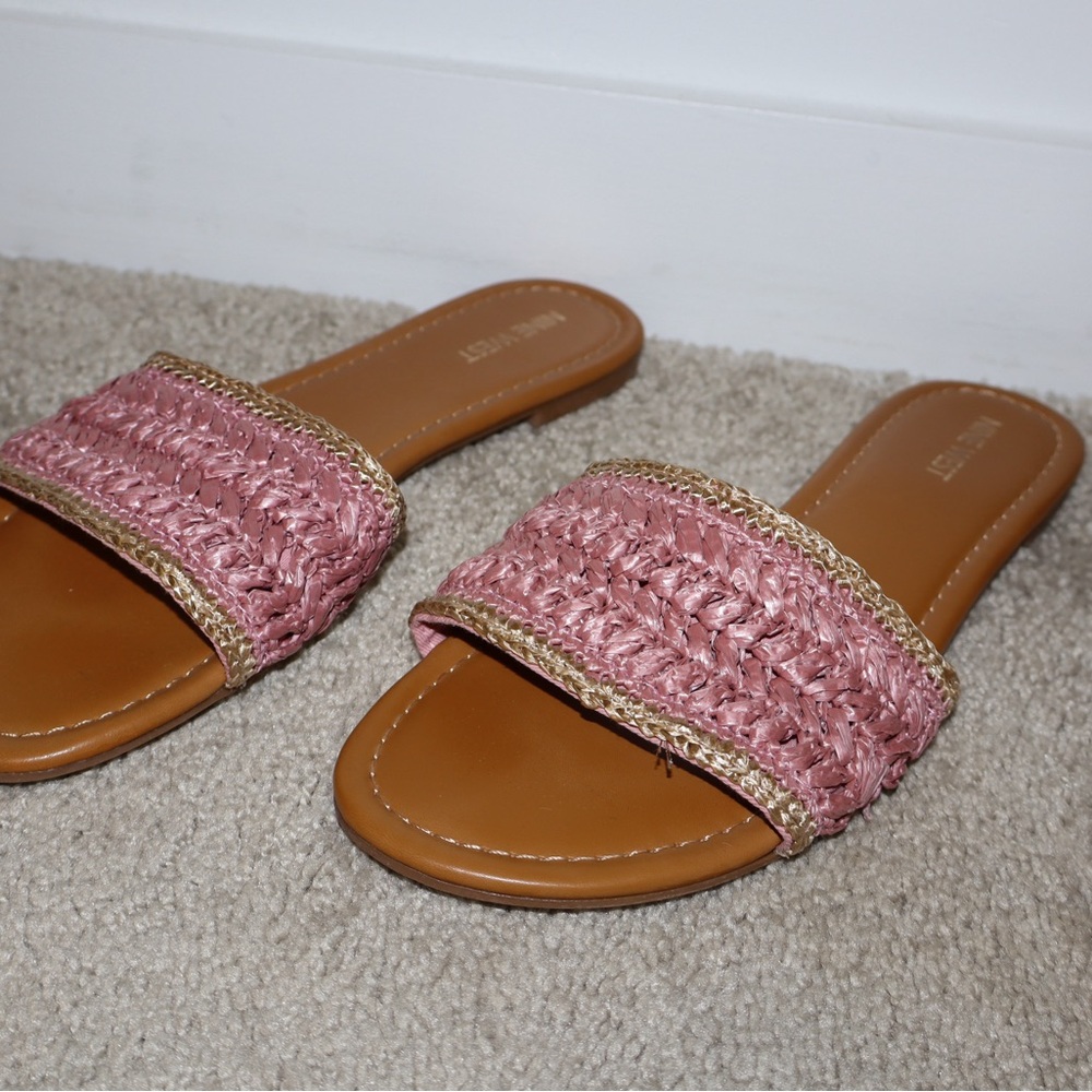 Nine West Pink and Tan Sandals